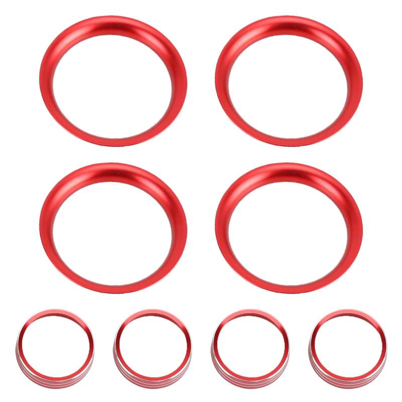 8 PCS Car Aluminum Alloy Air Conditioner Knob Case and Base for Honda XR-V (Gold)