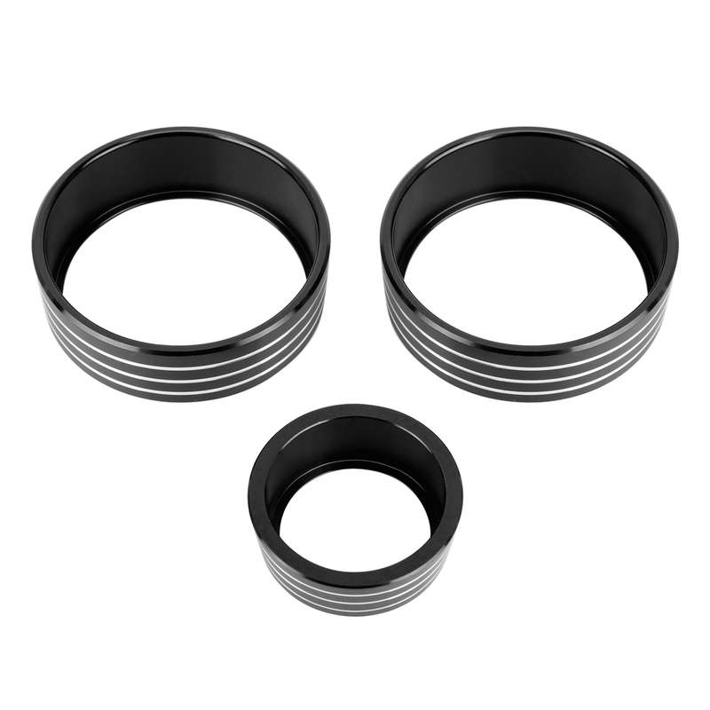 3 PCS Car Aluminum Alloy Air Conditioner Knob Case for Honda VEZEL / XR-V / Fit / GIENIA / City(Blac