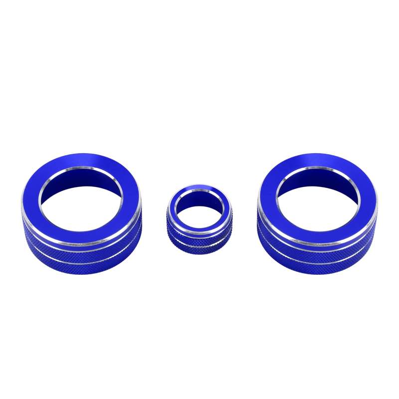 3 PCS Car Metal Air Conditioner Knob Case for Honda AVANCIER / URV (Blue)