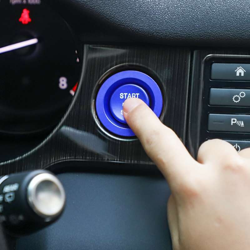 Car Engine Start Key Push Button Ring Trim Metal Sticker Decoration for Land Rover/Jaguar (Silver)