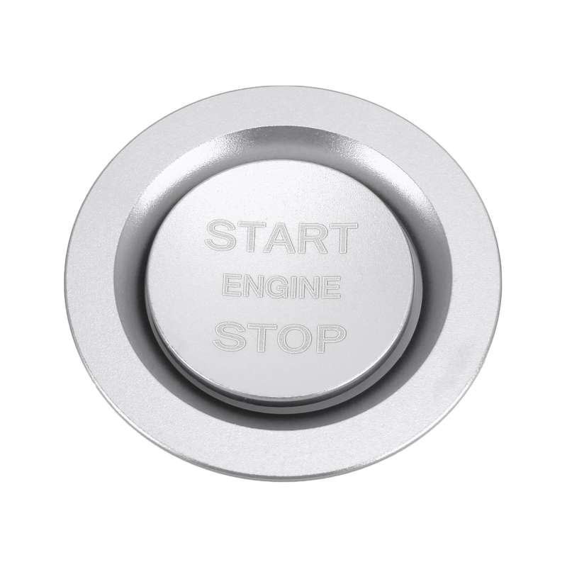 Car Engine Start Key Push Button Ring Trim Metal Sticker Decoration for Land Rover/Jaguar (Silver)