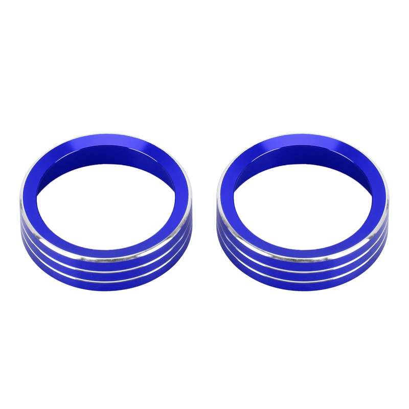 2 PCS Car Metal Air Conditioner Knob Case for Nissan X-TRAIL (Blue)