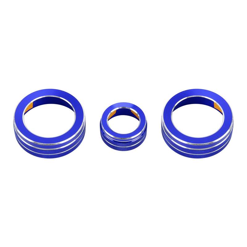 3 PCS Car Metal Air Conditioner Knob Case for Honda CR-V 2017(Blue)
