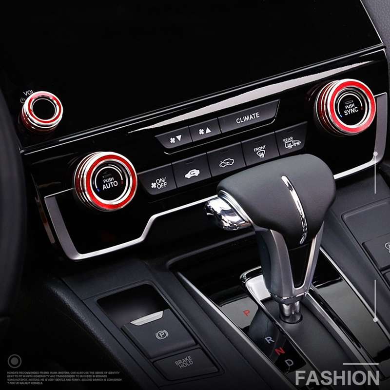 3 PCS Car Metal Air Conditioner Knob Case for Honda CR-V 2017(Blue)