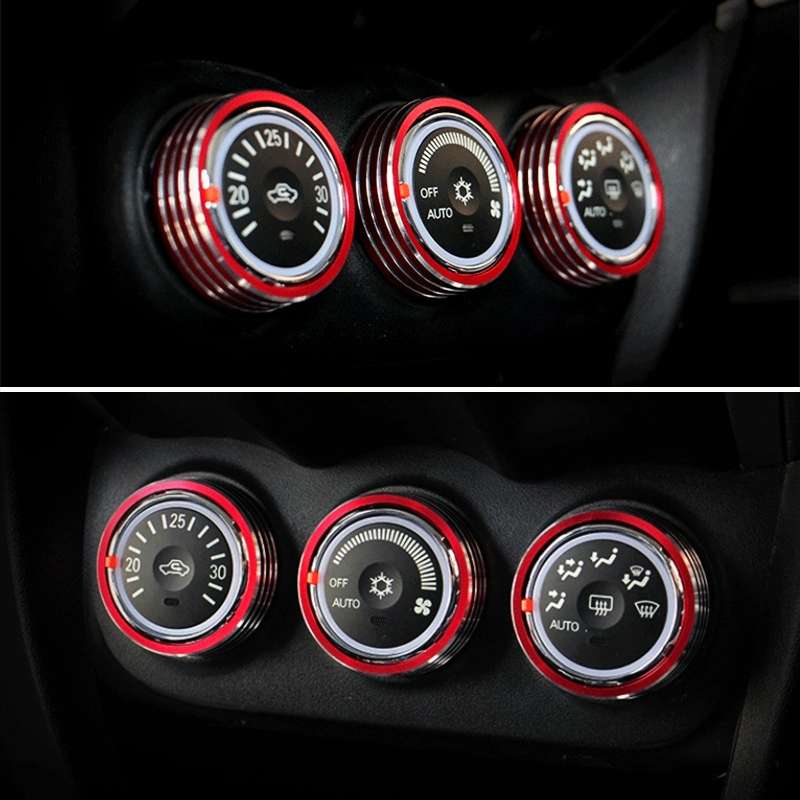 Car Metal Air Conditioner Knob Case for Mitsubishi ASX (Silver)