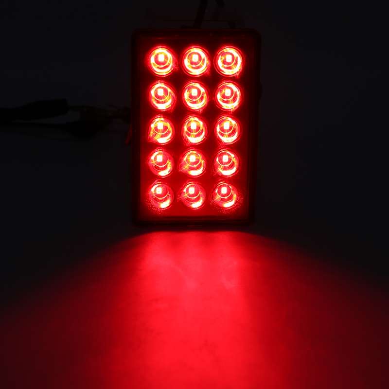 DC12V 1W Car Square Highlight Brake Lights Reversing Light with 15LEDs SMD-3528 (Black)