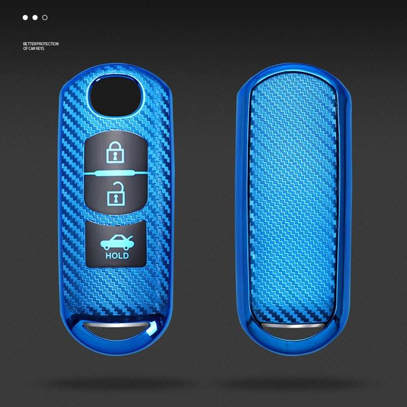 For Mazda Smart 3-button Car TPU Key Protective Cover Key Case with Key Ring (Silver)