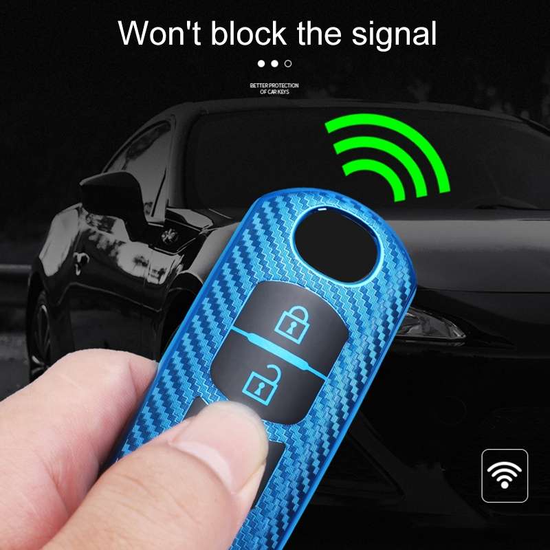 For Mazda Smart 3-button Car TPU Key Protective Cover Key Case with Key Ring (Silver)