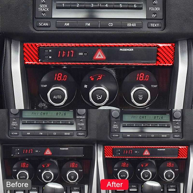 Car Carbon Fiber Central Control Clock Decorative Sticker for Subaru BRZ / Toyota 86 2013-2017, Left