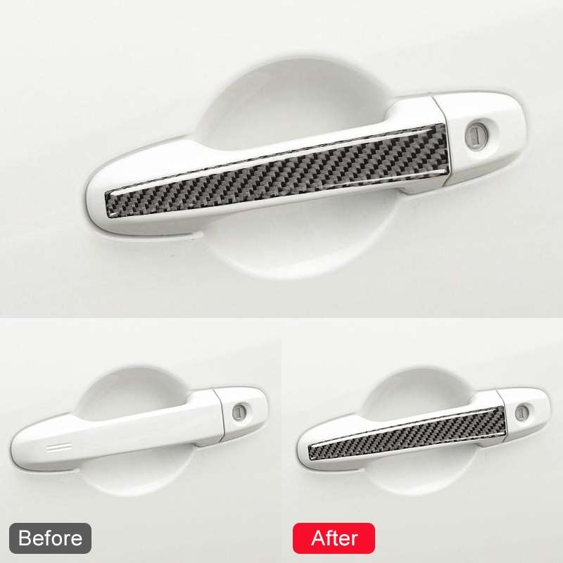Car Carbon Fiber Door Handle Decorative Sticker for Subaru BRZ / Toyota 86 2013-2017, Left and Right