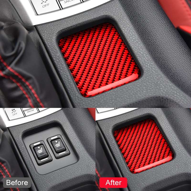 Car Carbon Fiber Seat Heating Panel Decorative Sticker for Subaru BRZ / Toyota 86 2013-2019, Left an