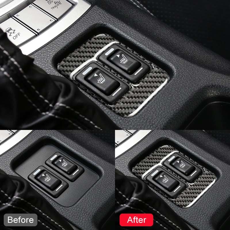 Car Carbon Fiber Seat Heating Panel Decorative Sticker for Subaru BRZ / Toyota 86 2013-2019, Left an