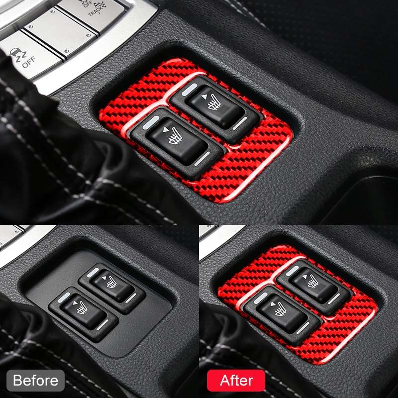 Car Carbon Fiber Seat Heating Panel Decorative Sticker for Subaru BRZ / Toyota 86 2013-2019, Left an