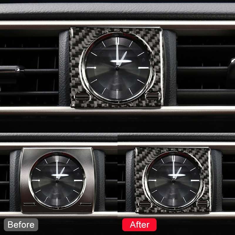 Car Carbon Fiber Clock Box Decorative Sticker for Lexus IS250 2013-, Left Drive