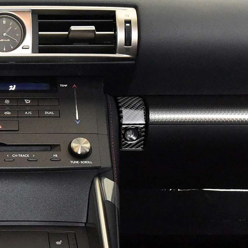 Car Carbon Fiber Storage Box Switch Decorative Sticker for Lexus IS250 2013-, Left Drive