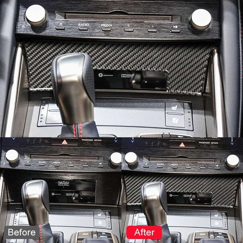 Car Carbon Fiber Central Control Panel Decorative Sticker for Lexus IS250 2013-, Left Drive A Style