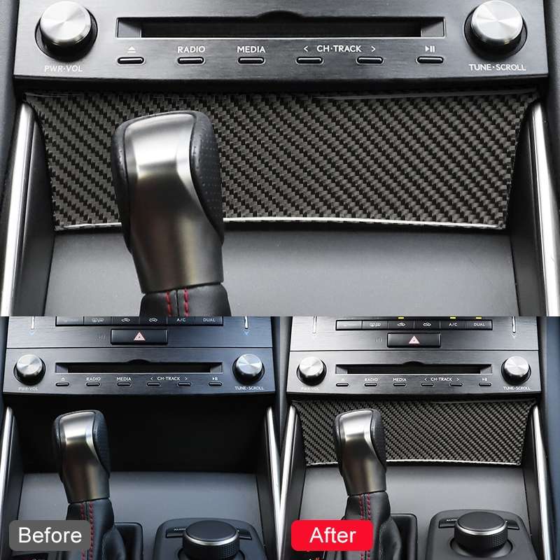 Car Carbon Fiber Central Control Panel Decorative Sticker for Lexus IS250 2013-, Left Drive B Style
