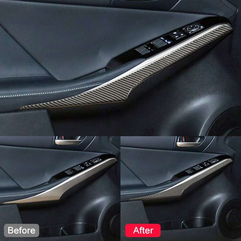 Car Carbon Fiber Door Decorative Strip for Lexus IS250 2013-, Left Drive