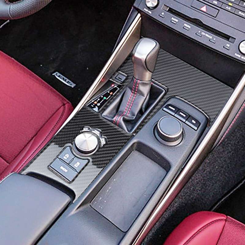Car Carbon Fiber Gear Position Panel Decorative Sticker for Lexus IS250 2013-, Left Drive B Style