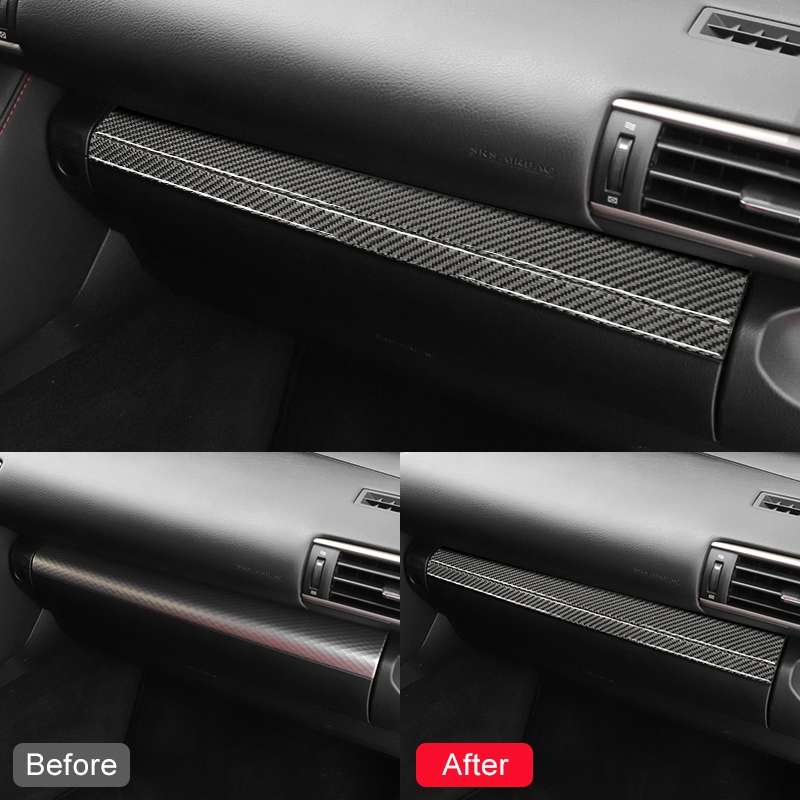 Car Carbon Fiber Storage Box Decorative Strip for Lexus IS250 2013-, Left Drive