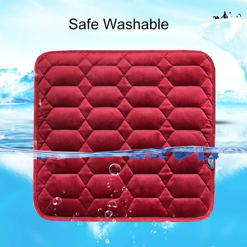 Car USB Seat Heater Cushion Warmer Cover Winter Heated Warm Mat, Style: Square (Black)