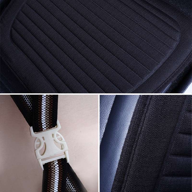Car Four Seasons Linen Fabric Front Seat Cushion (Blue)