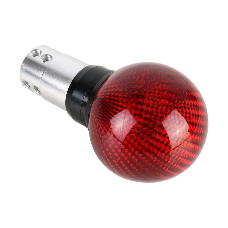 Universal Car Pressable Telescopic Carbon Fiber Gear Head Gear Shift Knob, Length: 9.5cm (Black)