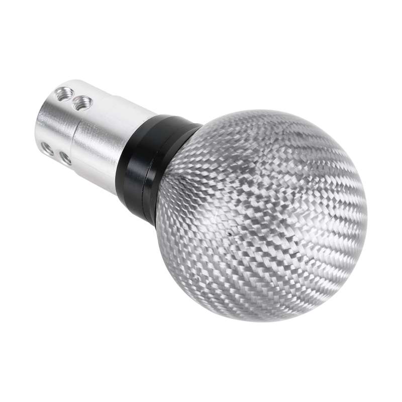 Universal Car Pressable Telescopic Carbon Fiber Gear Head Gear Shift Knob, Length: 9.5cm (Black)