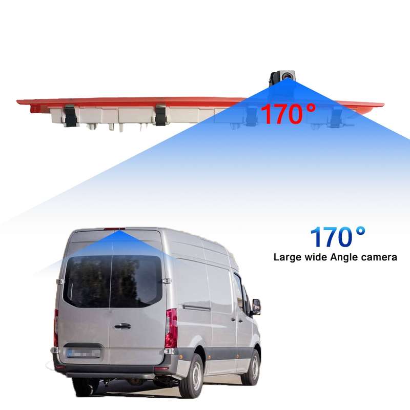PZ468 Car Waterproof 170 Degree Brake Light View Camera + 7 inch Rearview Monitor for Mercedes-Benz