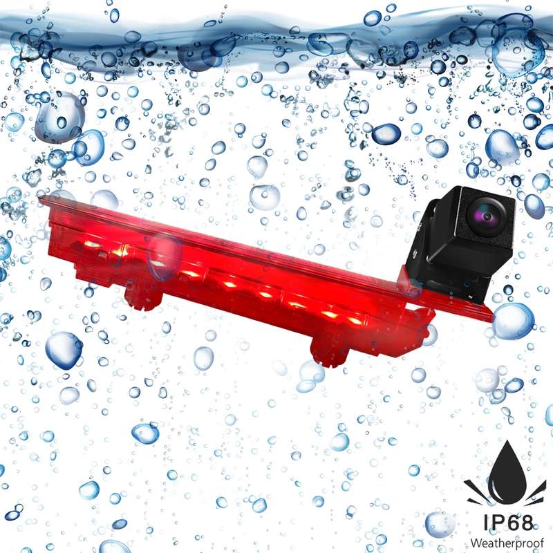 PZ470 Car Waterproof 170 Degree Brake Light View Camera + 7 inch Rearview Monitor for Volkswagen T5