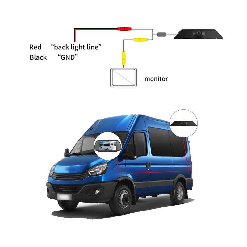 PZ474 Car Waterproof 170 Degree Brake Light View Camera for Iveco Daily 4 Gen