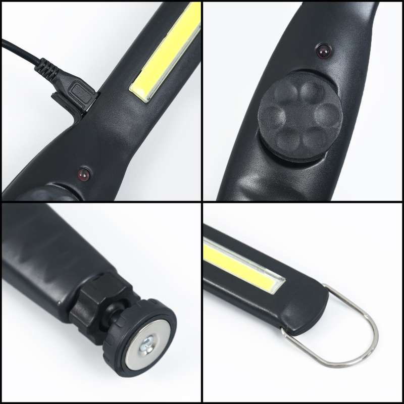 Car Home Car Work Maintenance Lamp Inspection Maintenance Light Emergency COB Charging Lamp (Black)