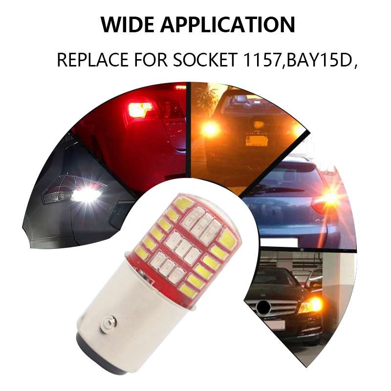 2 PCS 1157 DC12V / 1.1W Motorcycle / Car LED Double Color Flashing Light Turn Signal / Brake Lamp wi