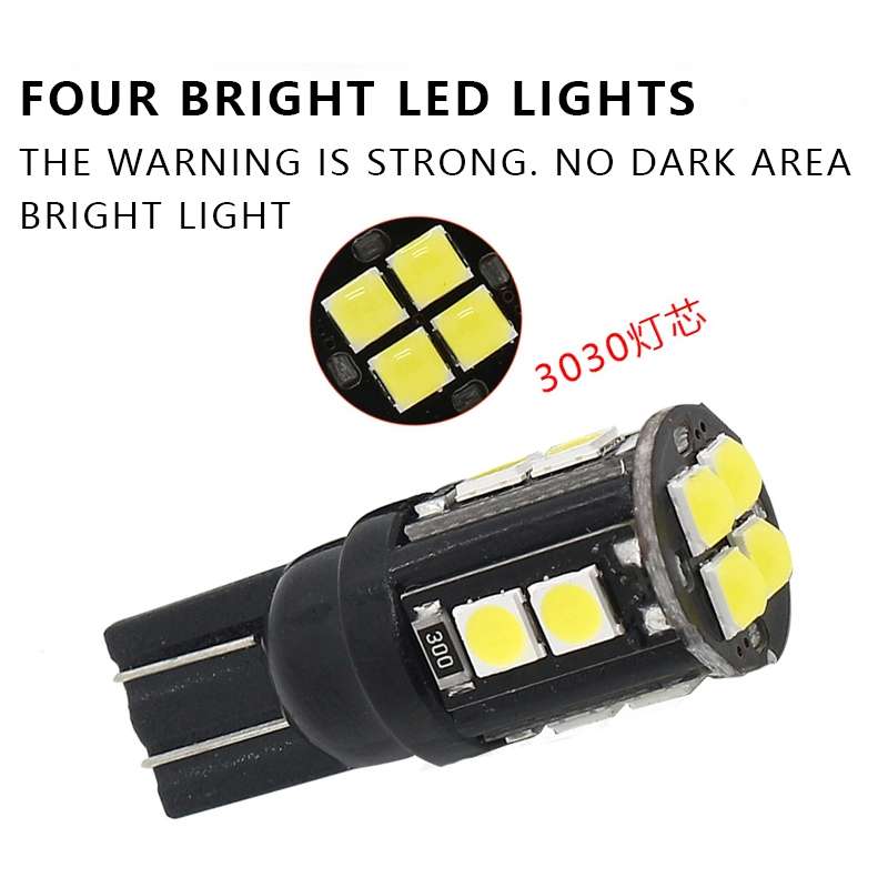 10 PCS T10/168/194 DC12V / 1W / 6000K / 60LM Car Decoding Clearance Lights with 12LEDs SMD-3030 Lamp