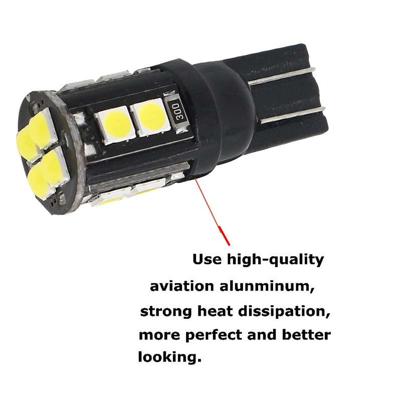 10 PCS T10/168/194 DC12V / 1W / 6000K / 60LM Car Decoding Clearance Lights with 12LEDs SMD-3030 Lamp