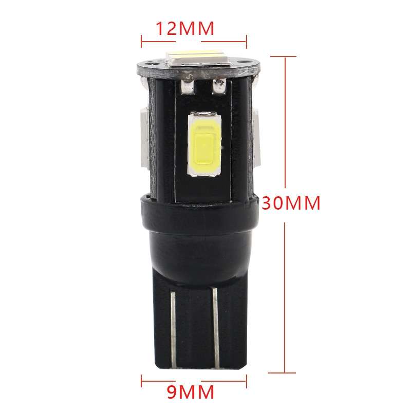 10 PCS T10 DC12V / 1.5W / 6000K / 80LM Car Decoding LED Clearance Lights with 6LEDs SMD-5630 Lamp Be