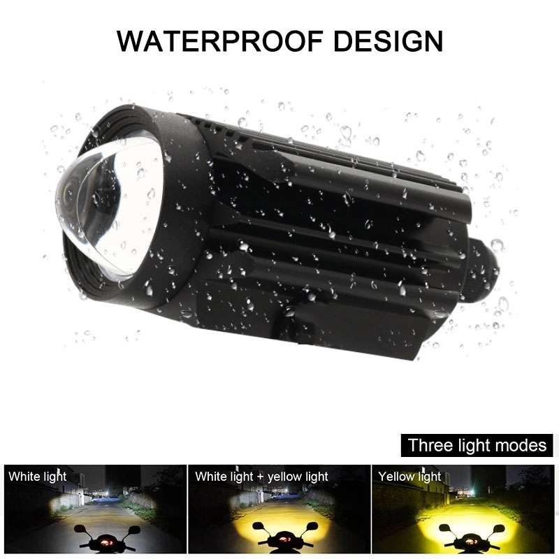 DC12V / 15W / 6000K / 3000K / 2000LM Motorcycles Tricolor Headlights