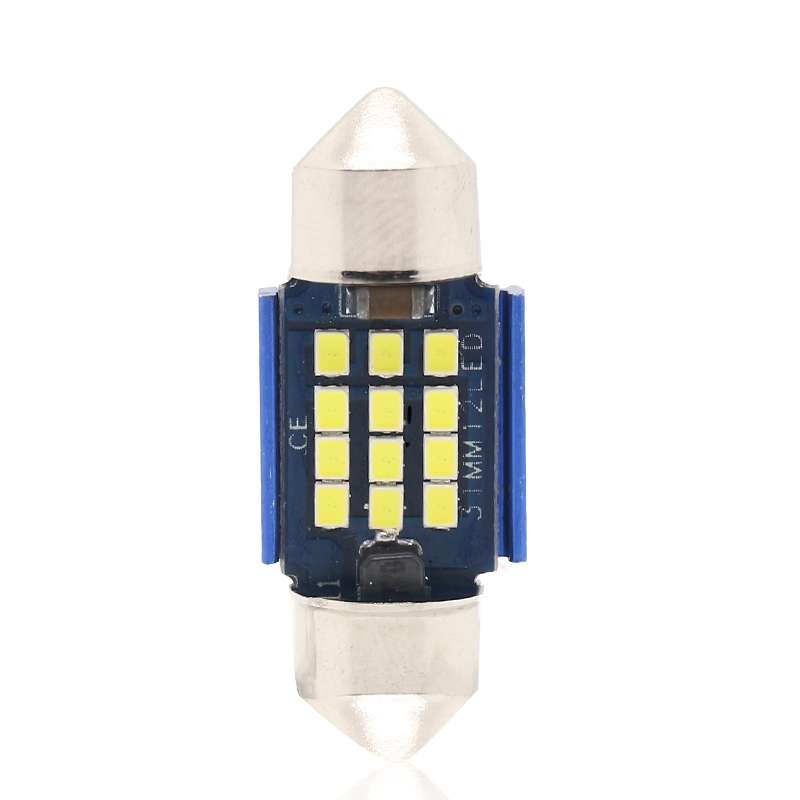 2pcs 31mm DC12-24V / 1W / 6000K / 60LM 12LEDs SMD Car Reading Lamp Dome Light