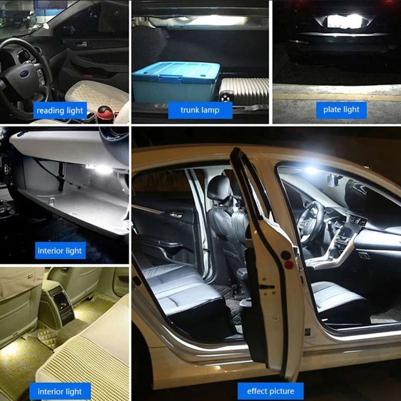 2pcs 36mm DC12-24V / 1W / 6000K / 60LM 15LEDs SMD Car Reading Lamp Dome Light