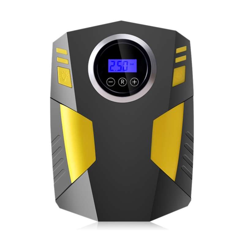 Car 12V Portable Inflatable Cylinder Pedal Digital Display Air Pump with Light