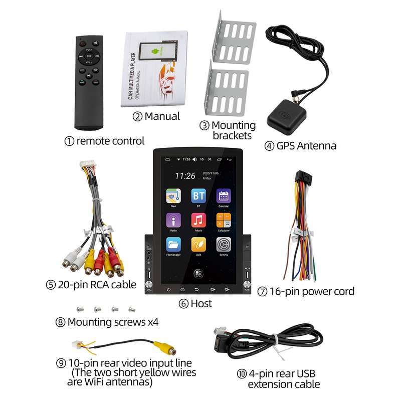D110 Car Android Navigation Machine Support Mobile Phone Interconnection / Steering Wheel Control