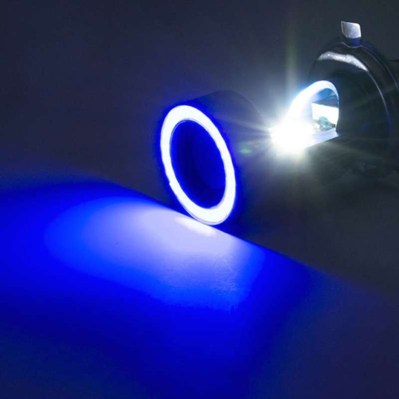 BA20D DC12-80V / 20W / 6000K / 2000LM Motorcycle Headlight with Angel Eyes (Blue)
