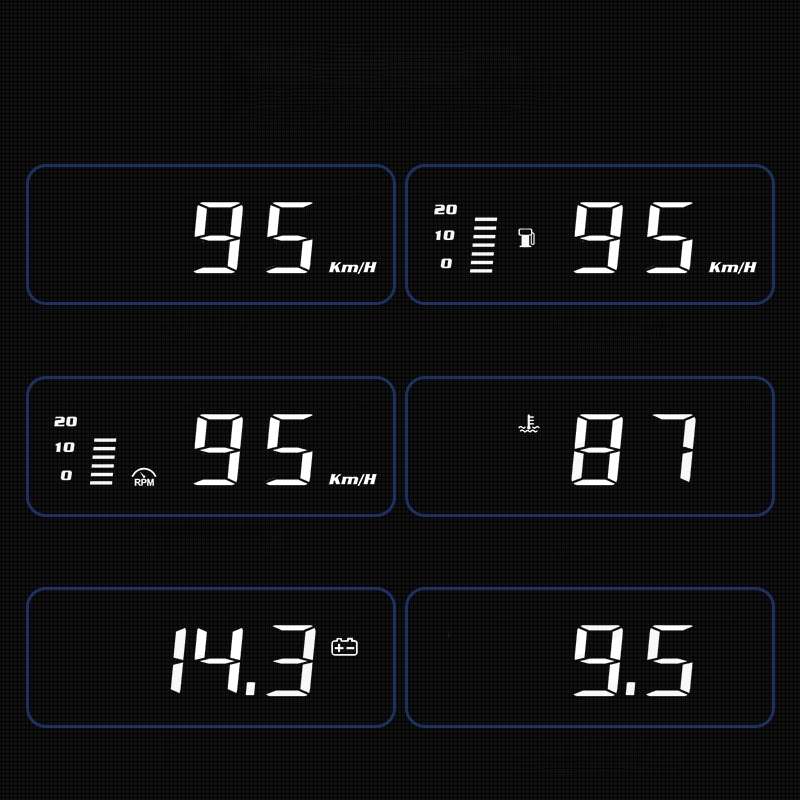 H408C Car 3.7 inch OBD Mode HUD Head-up Display Support Water Temperature Alarm Voltage Alarm