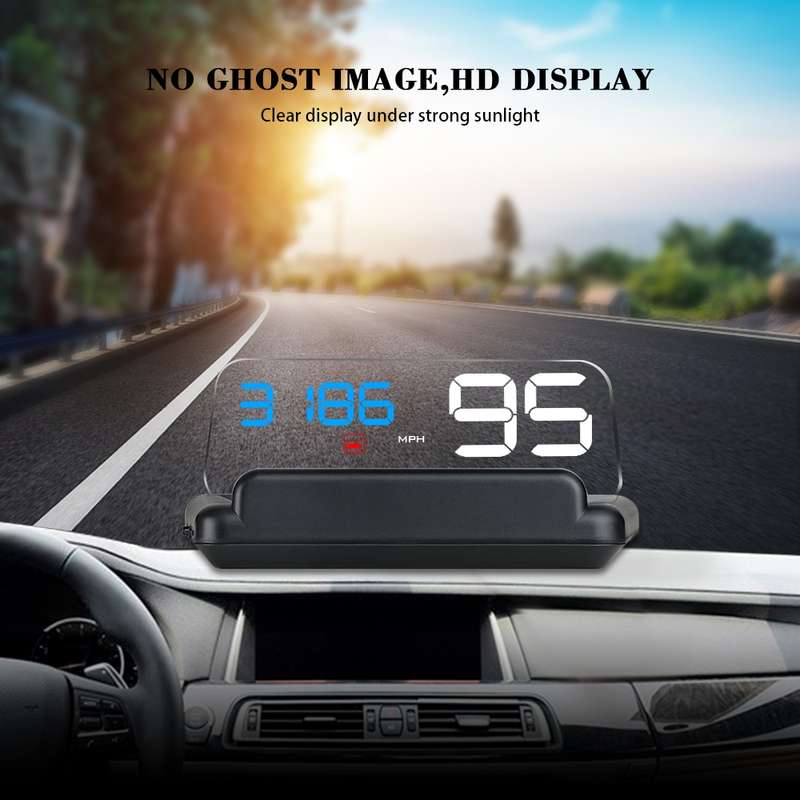 H408C Car 3.7 inch OBD Mode HUD Head-up Display Support Water Temperature Alarm Voltage Alarm