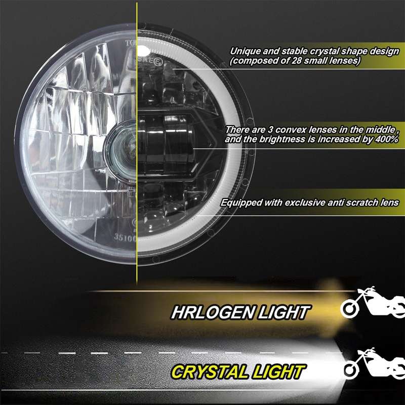 Motorcycle Crystal 5.75 inch LED Headlight Modification Accessories