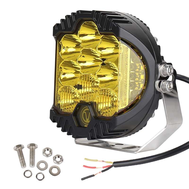 OL-1950Y 5 inch DC12V-30V 5000LM 6500K 50W Car LED Light on Three Sides Headlight for Jeep Wrangler