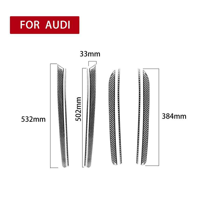 8 in 1 Car Carbon Fiber Door Panel Decorative Sticker for Audi A5 Hard Top 2008-, Left and Right Dri