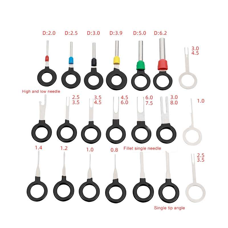 21 in 1 Car Plug Circuit Board Wire Harness Terminal Extraction Pick Connector Crimp Pin Back Needle