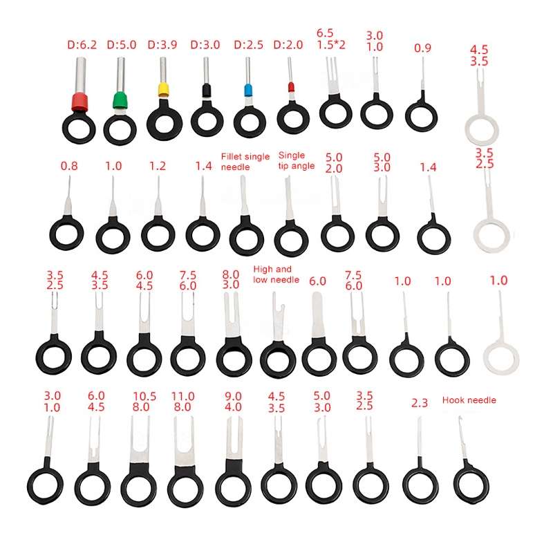 59 in 1 Car Plug Circuit Board Wire Harness Terminal Extraction Pick Connector Crimp Pin Back Needle