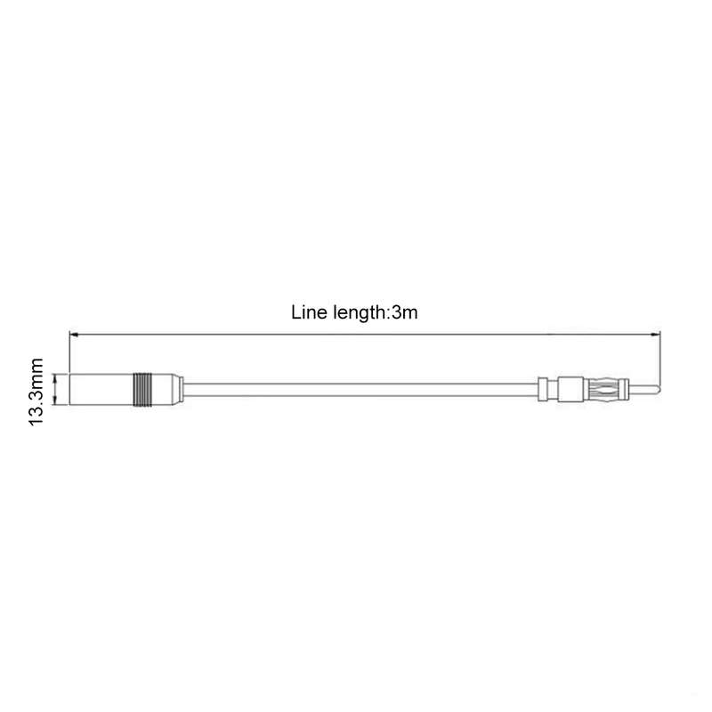 Car Electronic Stereo FM Radio Amplifier Antenna Aerial Extended Cable, Length: 3m